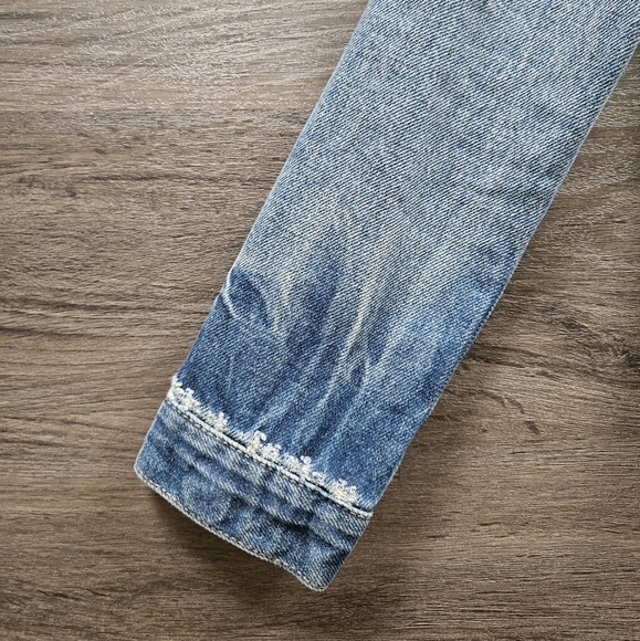 GRLFRND Bianca Oh Girl Wash Denim Trucker Jacket Size Medium - Picture 6 of 16